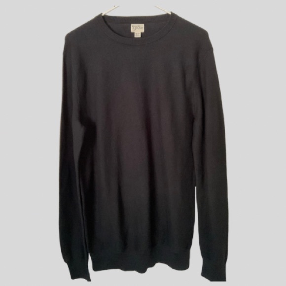 J. Crew Cotton Crewneck Sweater in Garter Stitch Black Size MT NWOT, Preppy - Picture 12 of 14